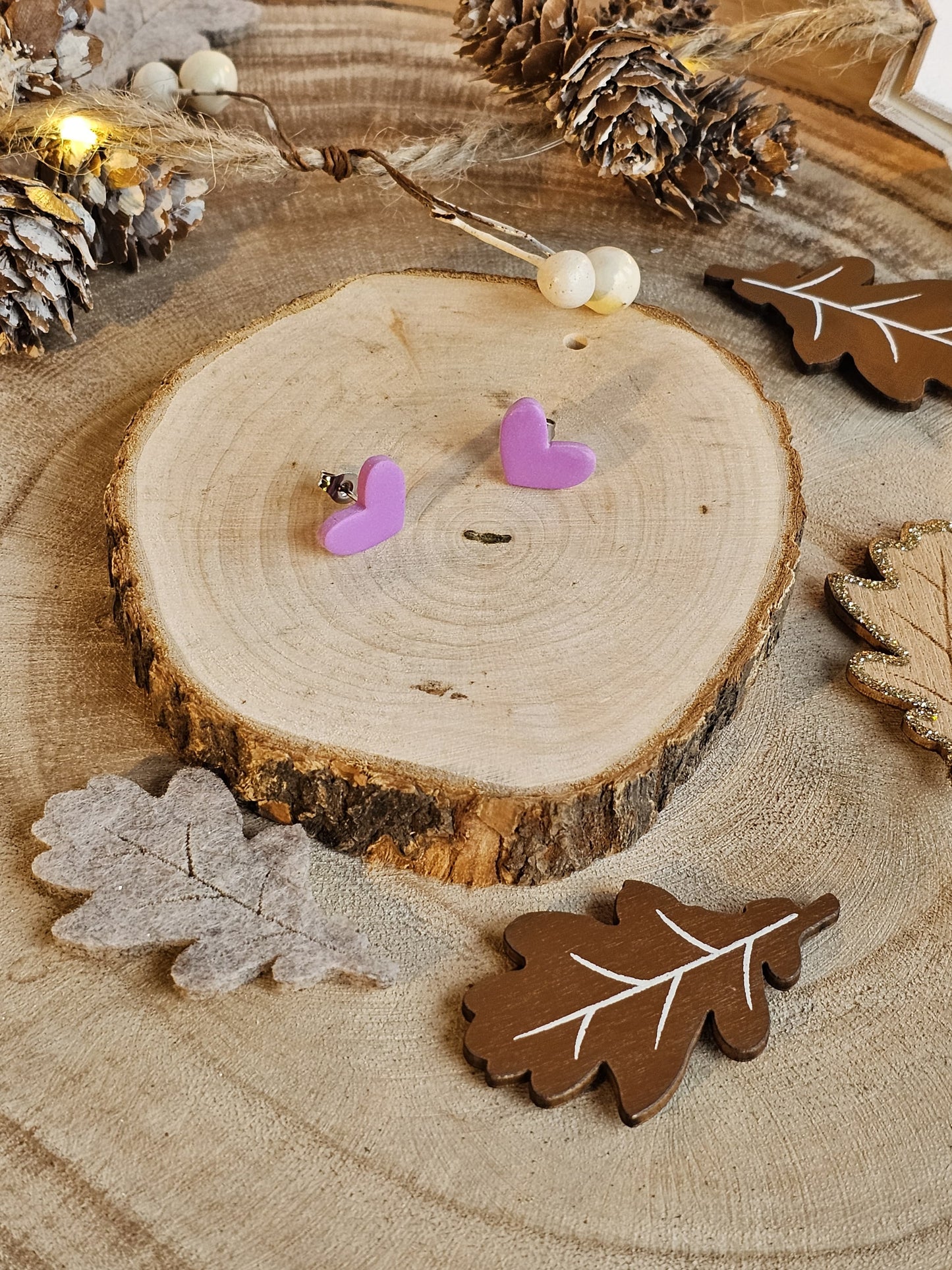 Boucles d'oreilles puces cœur