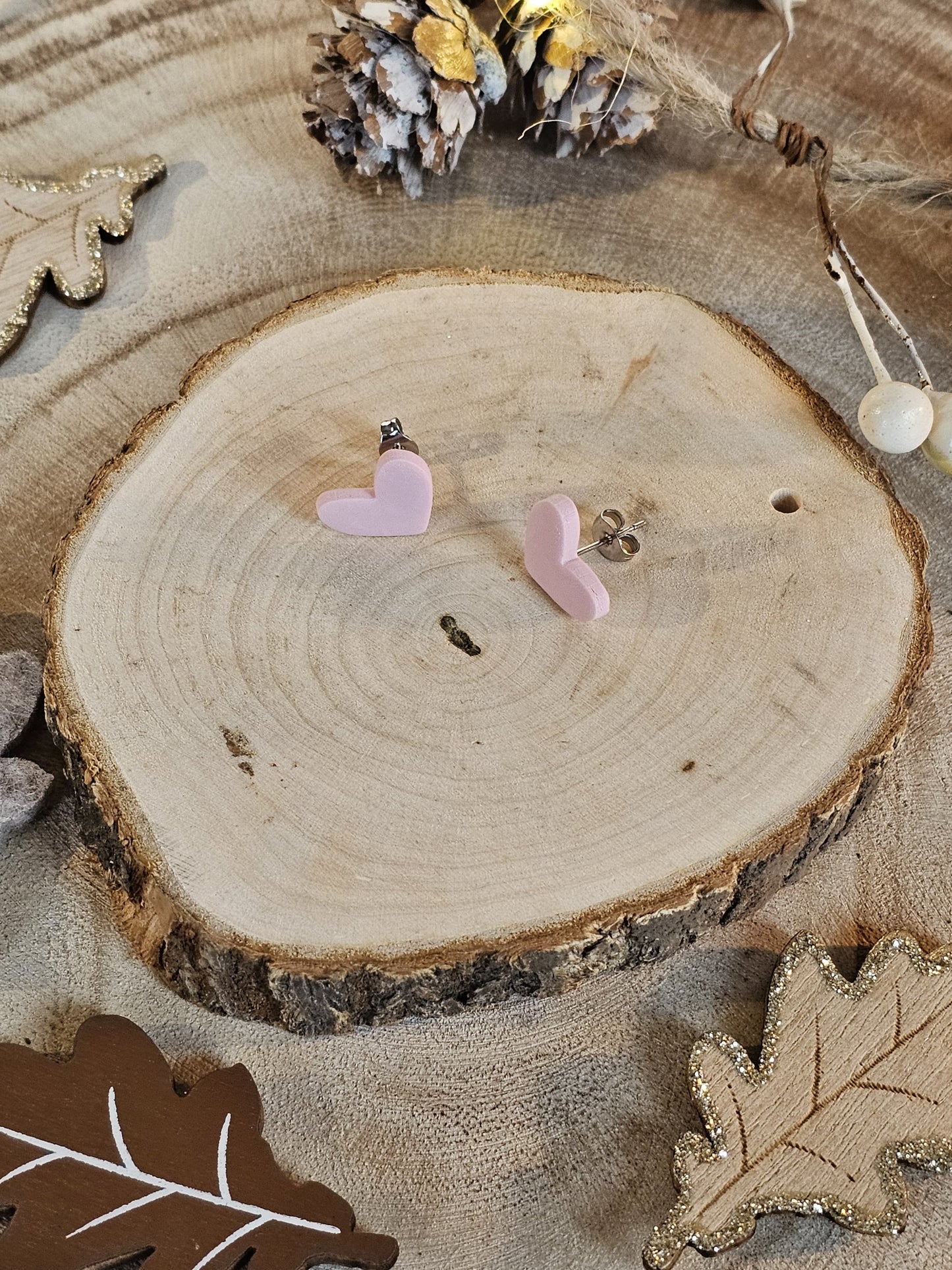 Boucles d'oreilles puces cœur