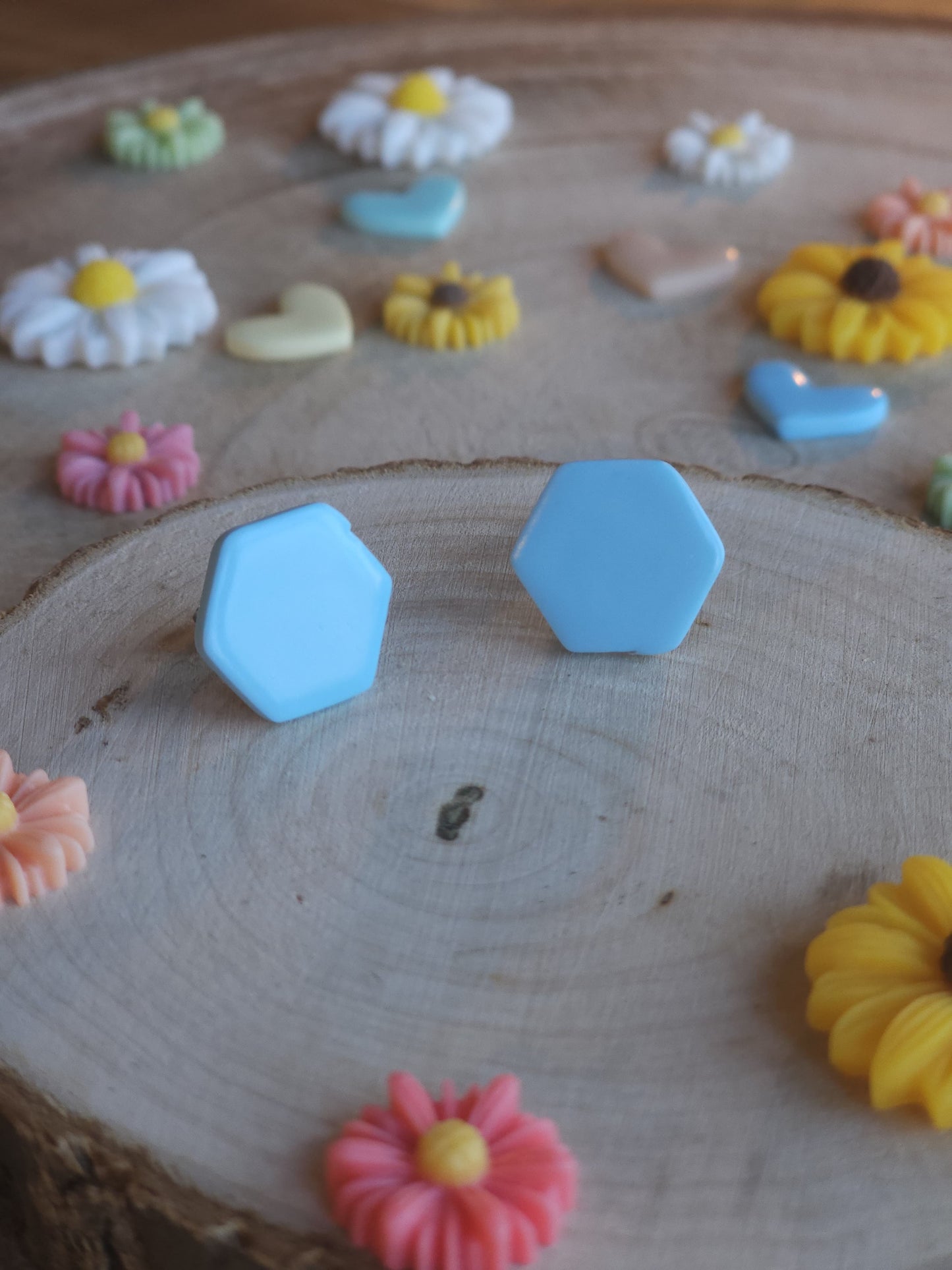 Puces hexagonales pastel
