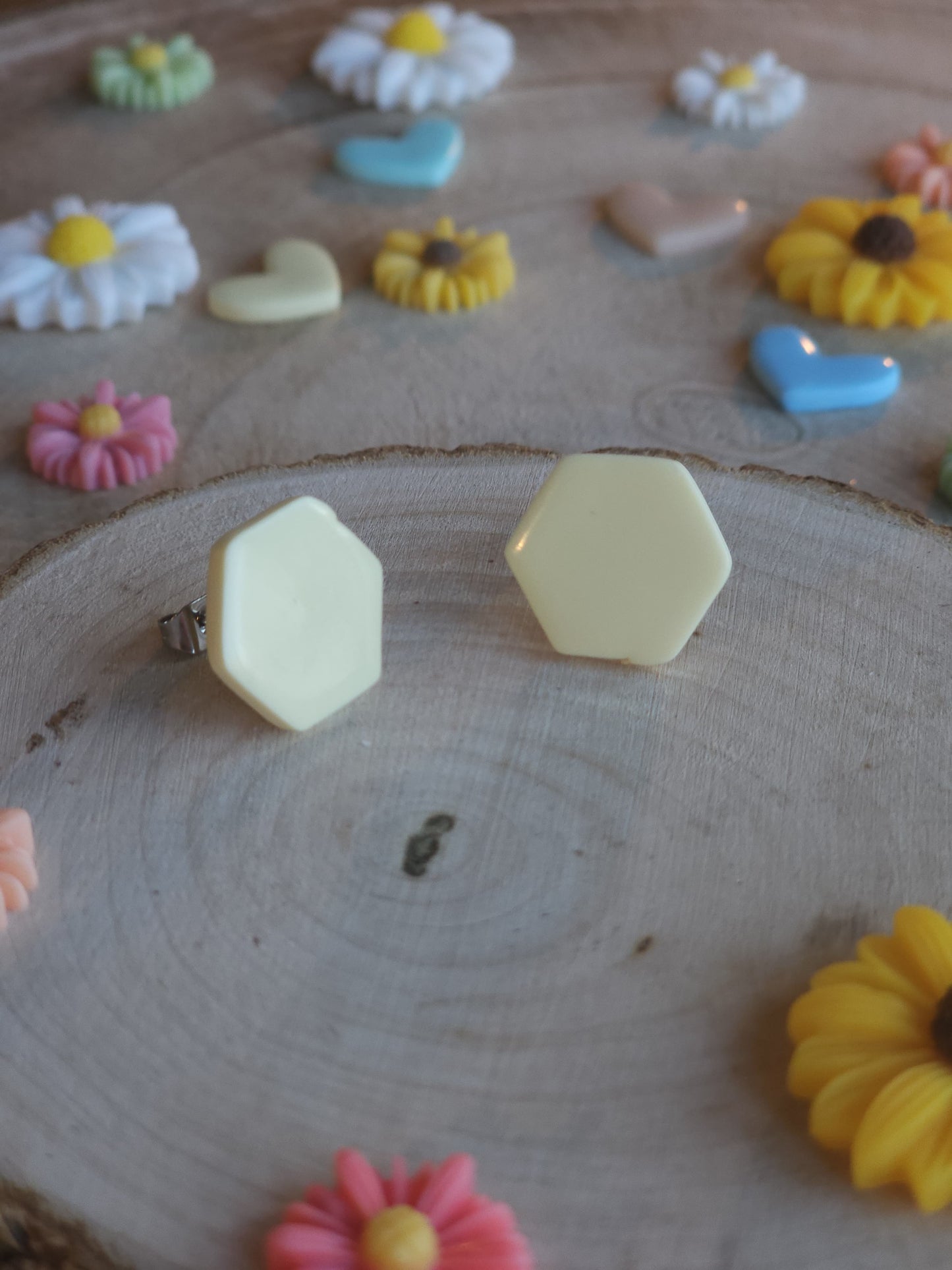 Puces hexagonales pastel