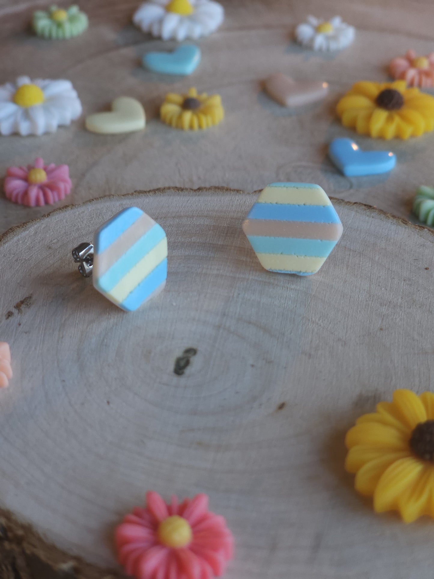 Puces hexagonales pastel