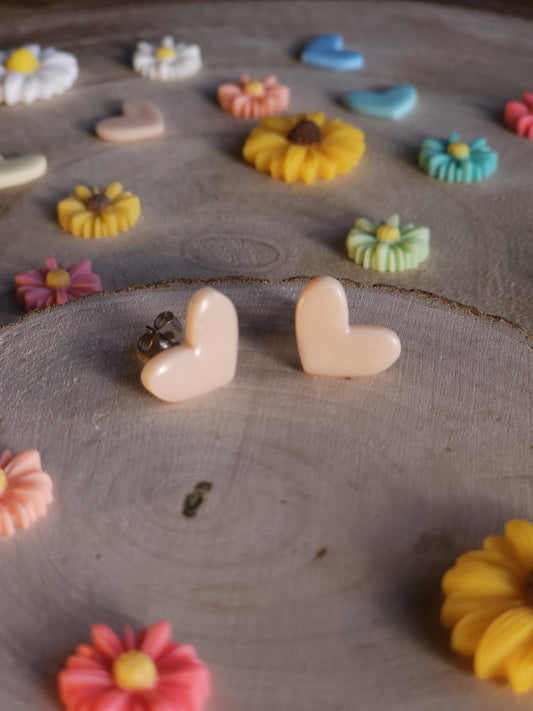 Puces cœurs pastel