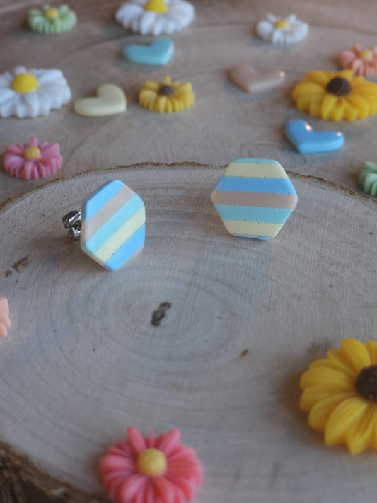 Puces hexagonales pastel
