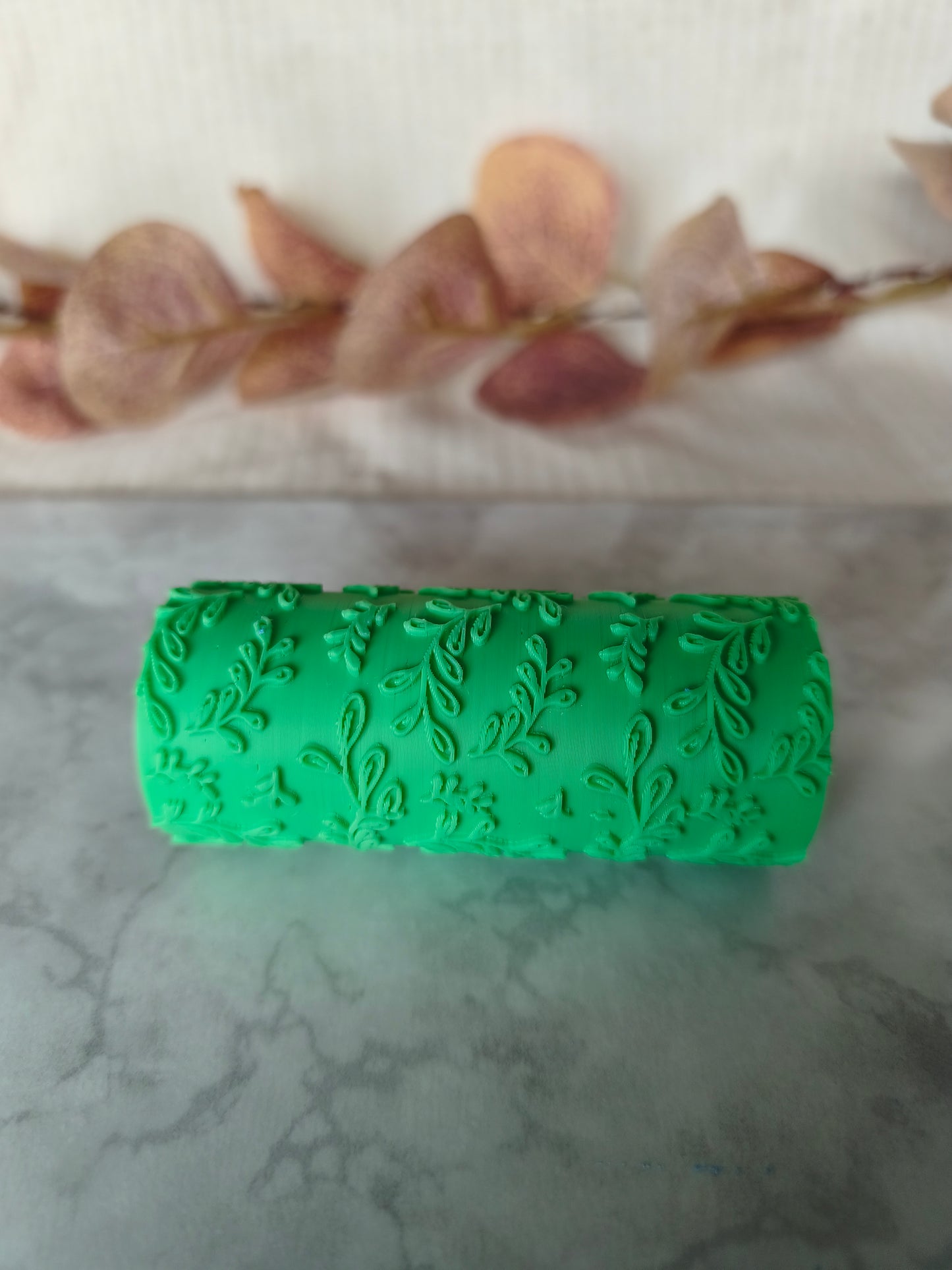 Rouleau de texture effet feuilles, pour argile polymère
