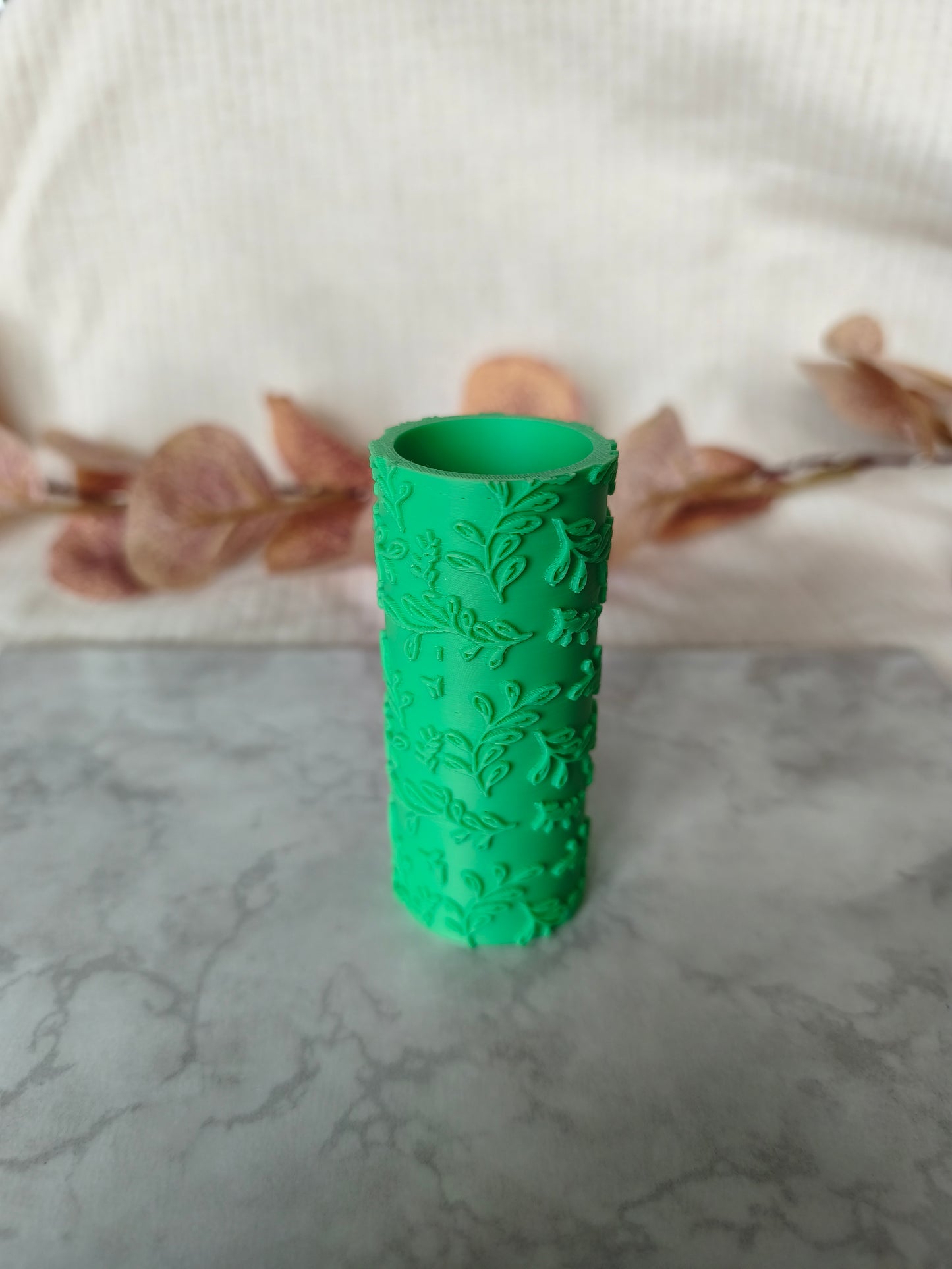 Rouleau de texture effet feuilles, pour argile polymère