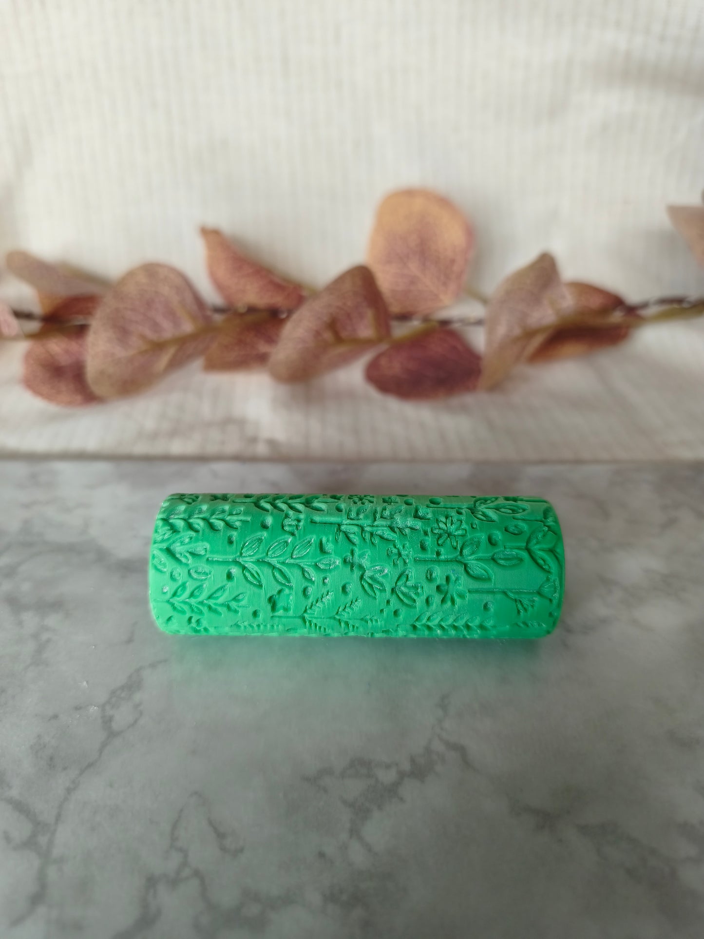 Rouleau de texture effet fleurs sauvages, pour argile polymère