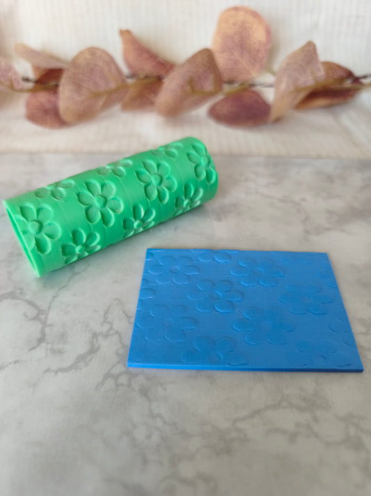 Rouleau de texture effet grandes fleurs, pour argile polymère